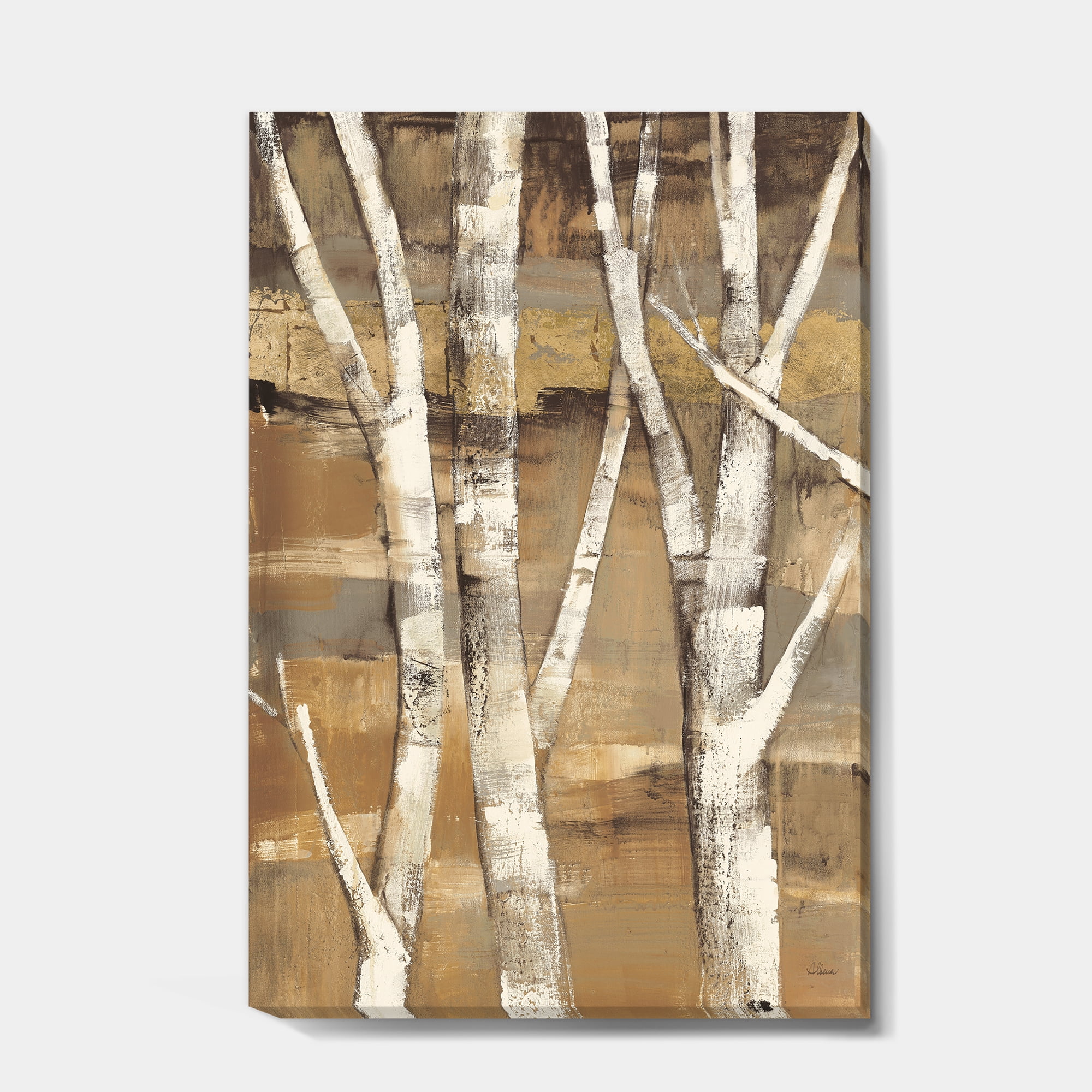Designart 'Natural Birch Forest II' Traditional Canvas Art