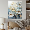 thumbnail image 1 of Designart "Natural Blue Symphony Of Zinnias I" Zinnias Wall Art Living Room, 1 of 7