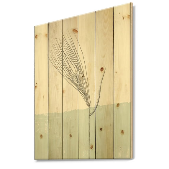 Designart 'Natural Element Farmhouse I' Cottage Print on Natural Pine Wood
