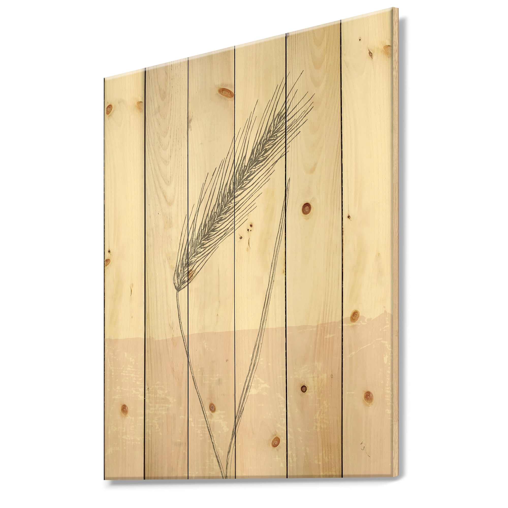 Designart 'Natural Element Farmhouse II' Cottage Print on Natural Pine Wood