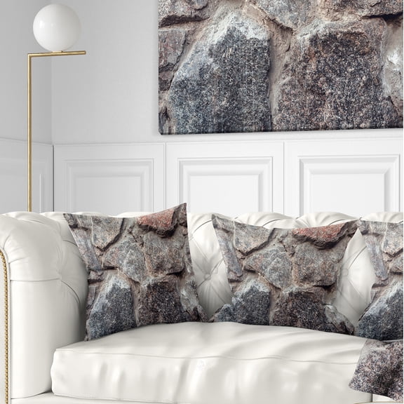 Designart Natural Granite Stone Texture - Landscape Photography Throw Pillow - 18x18