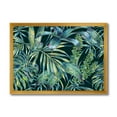 thumbnail image 1 of Designart 'Natural Green Leaves Exotic On Dark I' Tropical Framed Art Print, 1 of 4