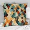 thumbnail image 1 of Designart "Natural Green and Beige Tones Mosaic" Geometric Printed Throw Pillow, 1 of 5