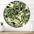 thumbnail image 1 of Designart 'Natural Leaves Exotic On Dark Ii' Tropical Wall Clock, 1 of 5