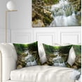 thumbnail image 1 of Designart Natural Spring Waterfall - Landscape Photography Throw Pillow - 18x18, 1 of 5