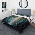 thumbnail image 1 of Designart "Nature-Inspired Trees Painting I" Modern Bedding Covert Set - Other Abstract Black Abstract Bed Set With 2 Shams, 1 of 6