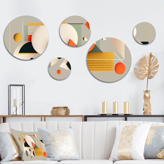 Designart "Nature-Inspired Trees Painting II" Abstract Painting Metal Wall Art Set of 5 Piece