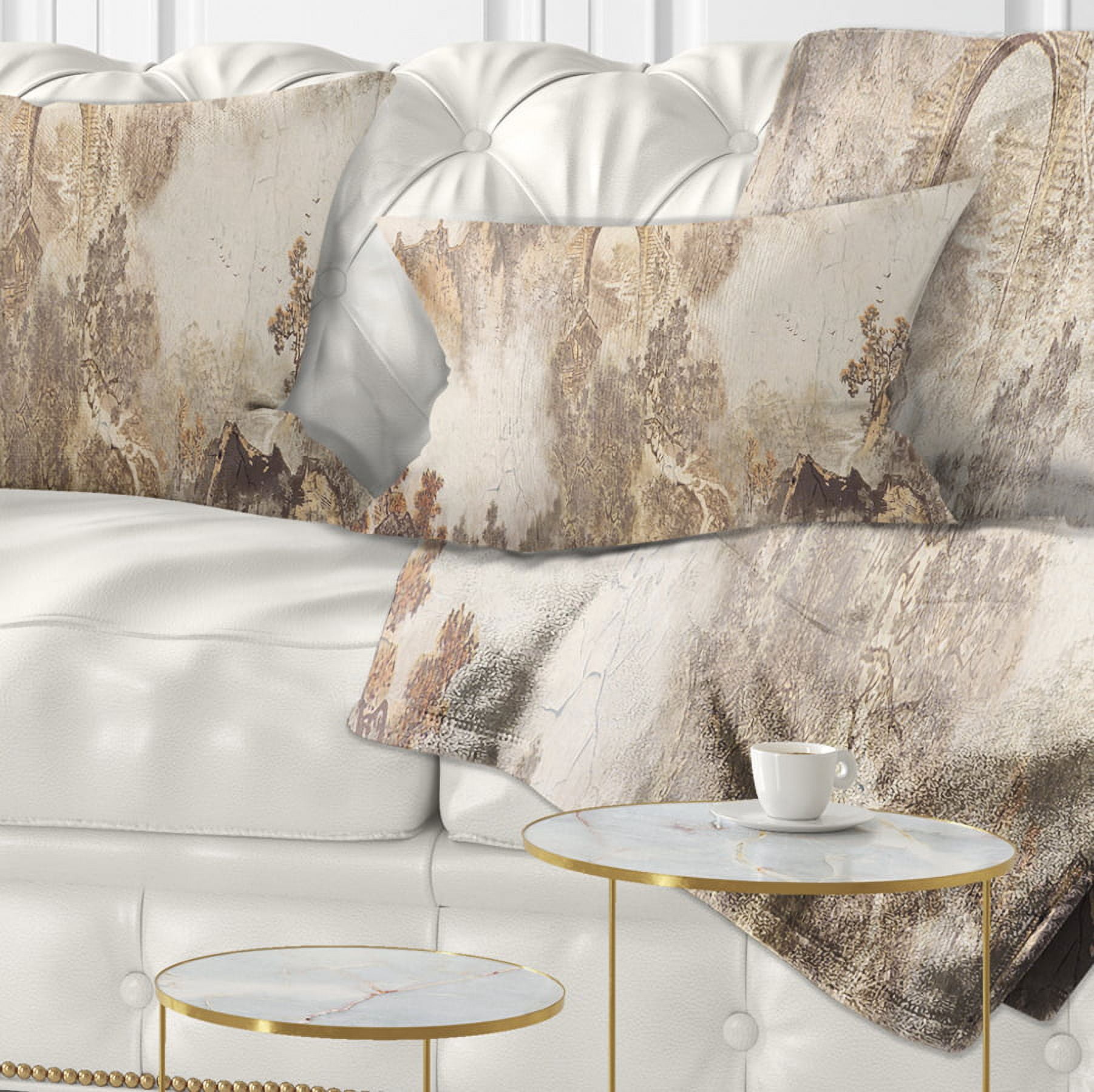 Designart Nature in Vintage Style - Landscape Photography Throw Pillow - 12x20