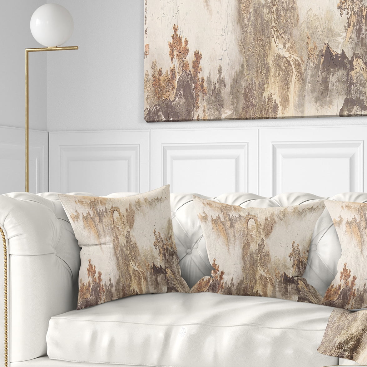 Designart Nature in Vintage Style - Landscape Photography Throw Pillow - 16x16