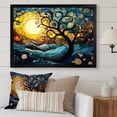 thumbnail image 1 of Designart "Nature's Magic Blue and Yellow Tree" Landscapes Framed Wall Art Decor - Country Blue Tree Hallway Framed Wall Art Decor, 1 of 6