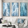thumbnail image 1 of Designart "Nature s Magic in Blue Fern Fonds III" Floral Framed Wall Art Set Of 3 - Blue Floral Frame Canvas Set For Living Room Decor, 1 of 7