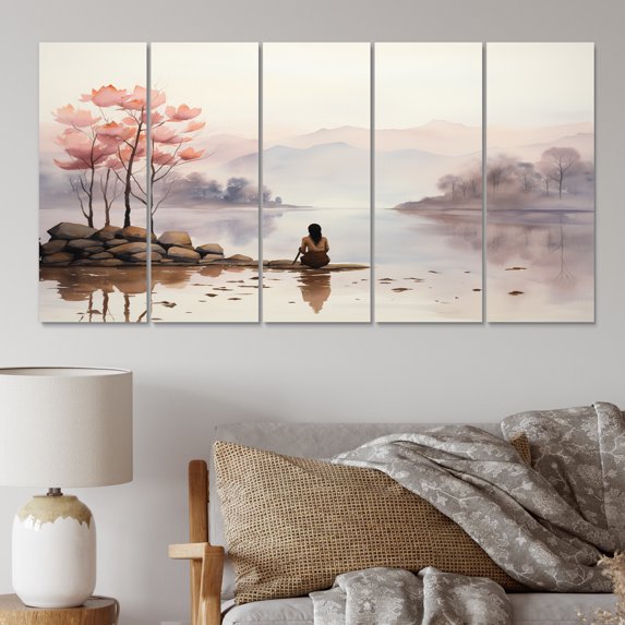 Designart "Nature s Tranquility III" Countryside Metal Art Print Set