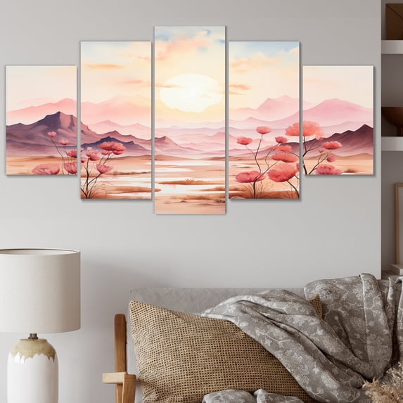 Designart "Nature s Tranquility IV" Countryside Art Living Room Set