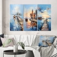 thumbnail image 1 of Designart "Nautical Dreams Pier and Dock Scenes II" Nautical & Beach Wall Art Set Of 3 - Grey Pier Gallery Set For Office Decor, 1 of 7