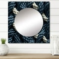 thumbnail image 1 of Designart "Nautical Rope Patterns I" Coastal Blue Large Square Mirror - Square Bedroom Mirror Printed Wall Decor - Coastal Square Printed Wall Mirror Art, 1 of 5
