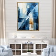 thumbnail image 1 of Designart "Nautical Shapes in Blue and White III" Coastal Framed Wall Art - Coastal Blue Coastal Minimalism Entryway Framed Wall Art, 1 of 6