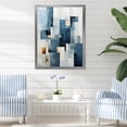thumbnail image 1 of Designart "Nautical Shapes in Blue and White V" Coastal Framed Wall Art - Coastal Blue Coastal Minimalism Living Room Framed Canvas Art, 1 of 6