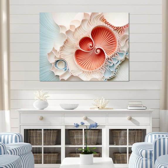 Designart "Nautilus Spiral: Chamber Of Coral" Nautilus Wall Decor