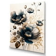 thumbnail image 1 of Designart Navy Blue And Gold Poppy Flowers I Canvas Wall Art, 1 of 5