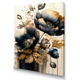 thumbnail image 1 of Designart Navy Blue And Gold Poppy Flowers IV Canvas Wall Art, 1 of 5