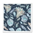 thumbnail image 1 of Designart 'Navy Blue Botanical Pattern With Feathers' Traditional Framed Art Print, 1 of 4