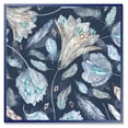 thumbnail image 1 of Designart 'Navy Blue Botanical Pattern With Feathers' Traditional Framed Canvas Wall Art Print, 1 of 4