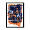thumbnail image 1 of Designart 'Navy Blue and Orange Abstract' Modern Framed Art Print, 1 of 4