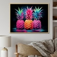 thumbnail image 1 of Designart "Nectar From A Neon Pineapple IV" Pineapples Floater Framed Canvas Wall Art, 1 of 5