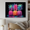 thumbnail image 1 of Designart "Nectar From A Neon Pineapple IV" Pineapples Floater Framed Canvas Wall Art, 1 of 5