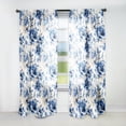 thumbnail image 1 of Designart "Neo-Classical Splendor In Cobalt Blue" Floral Curtain Panels, 1 of 6