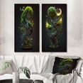 thumbnail image 1 of Designart "Neon Artistry Bonsai Swirl Tree III" Tree Framed Wall Art Set Of 2 - White Landscapes Frame Gallery Set For Office Decor, 1 of 7