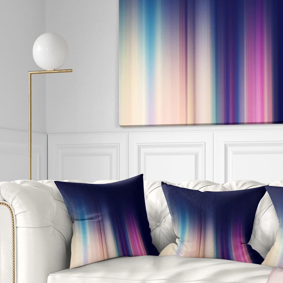 Designart Neon Blue Abstract Lines - Abstract Throw Pillow - 16x16