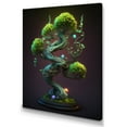 thumbnail image 1 of Designart Neon Bonsai Swirl Tree III Canvas Wall Art, 1 of 5