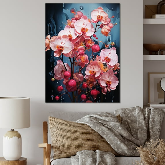 Designart "Neon Fusion Of Pink Orchids" Orchids Canvas Prints