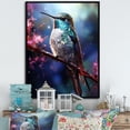 thumbnail image 1 of Designart "Neotropical Fairy Hummingbird in Blue I" Animals Framed Wall Art - Traditional Blue Hummingbird Hallway Framed Wall Art Decor, 1 of 6