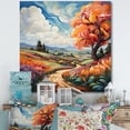 thumbnail image 1 of Designart "Netherlands Tulip Tapestry Rows Orange and Blue" Landscapes Canvas Art Print, 1 of 5
