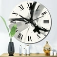 thumbnail image 1 of Designart "Neutral Abstract Expression IV" Abstract Shapes Oversized Wall Clock, 1 of 5