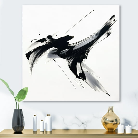 Designart "Neutral Abstract Expression IX" Abstract Shapes Metal Art Print