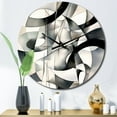 thumbnail image 1 of Designart "Neutral Abstract Expression XIII" Modern Geometric Oversized Wall Clock, 1 of 5