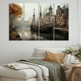 thumbnail image 1 of Designart "Neutral Antique Waterway Hue" Canals Metal Art Print Set, 1 of 5