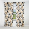 thumbnail image 1 of Designart "Neutral Beige Peony Sophistication" Floral Blackout Curtain Single Panel, 1 of 4