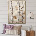 thumbnail image 1 of Designart "Neutral Birch Simplicity I" Tree Birch Floater Framed Canvas Prints, 1 of 5
