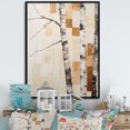 thumbnail image 1 of Designart "Neutral Birch Simplicity II" Tree Birch Floater Framed Wall Decor, 1 of 5