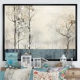 thumbnail image 1 of Designart "Neutral Hued River Haven I" Landscape Forest River Floater Framed Wall Art Living Room, 1 of 5