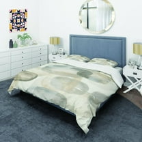 Designart 'Neutral Oval Grey Stones II' Glam Duvet Cover Set
