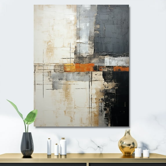 Designart "Neutral Road Artistry I" Abstract Collages Wall Art Living Room