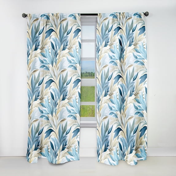 Designart "Neutral Tones Of The Coastal Tropics" Tropical Blackout Curtain Single Panel
