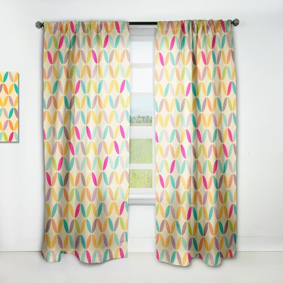 Designart 'Neutral Vintage Pattern' Contemporary Curtain Panel