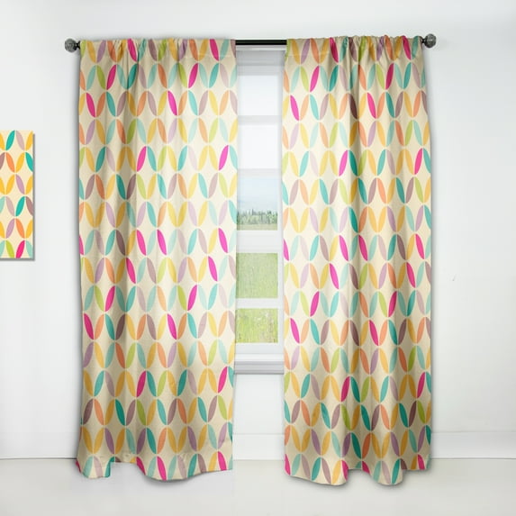 Designart 'Neutral Vintage Pattern' Contemporary Curtain Panel