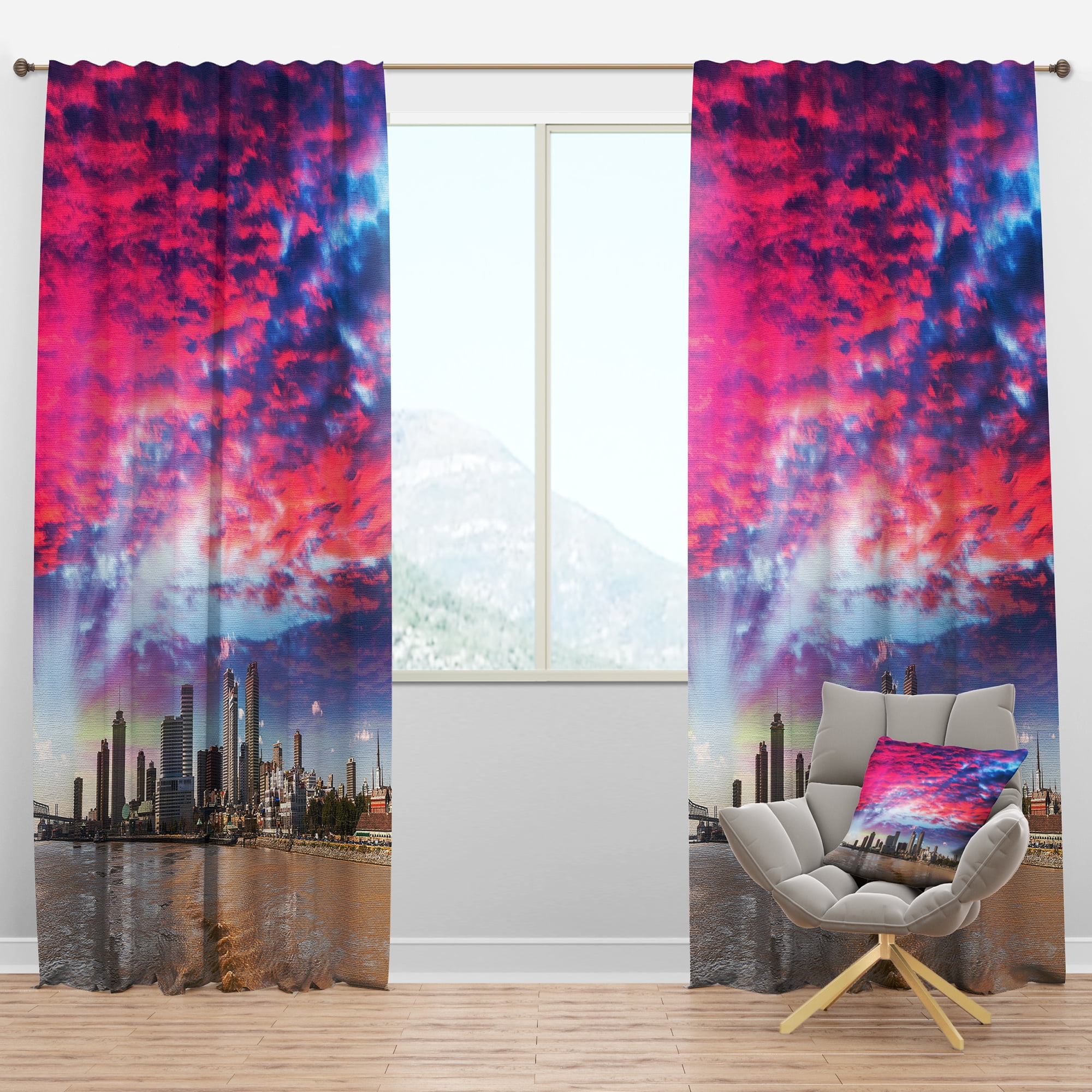 Designart 'New Orleans Building and Skyscrapers' Modern Cityscape Blackout Curtain Panel